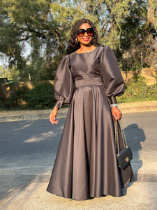 Black Duchess Satin Set